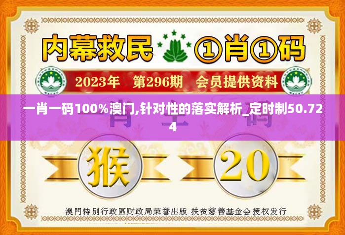 一肖一码100%澳门,针对性的落实解析_定时制50.724