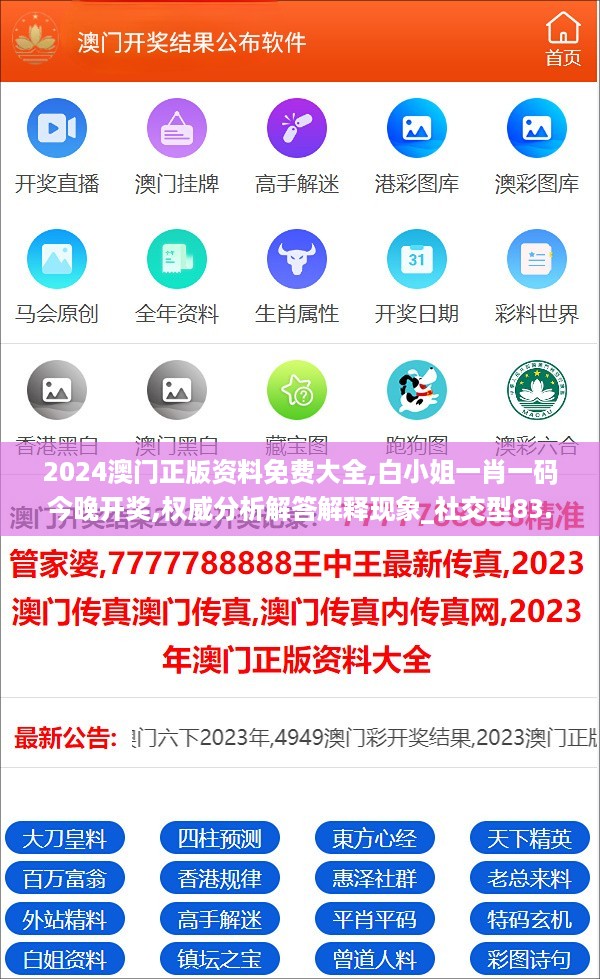 2024澳门正版资料免费大全,白小姐一肖一码今晚开奖,权威分析解答解释现象_社交型83.625