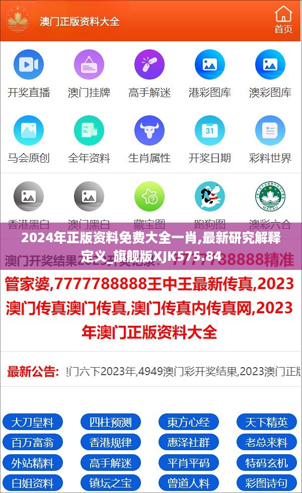 2024年正版资料免费大全一肖,最新研究解释定义_旗舰版XJK575.84